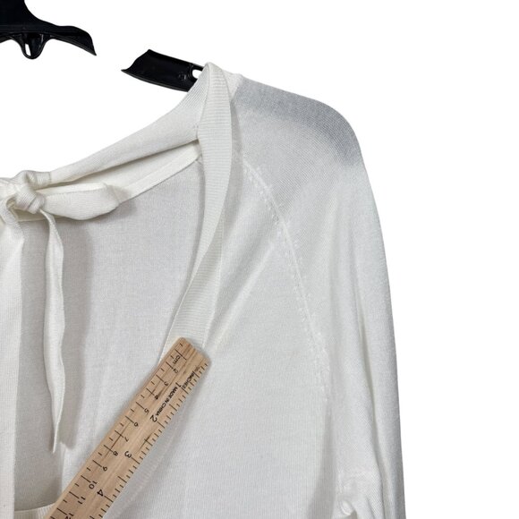 Semicouture Sweater Womens Medium White Embroidered Floral Mesh Lightweight - Picture 11 of 11